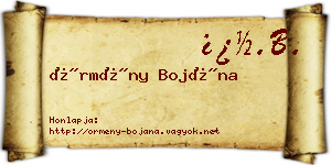 Örmény Bojána névjegykártya